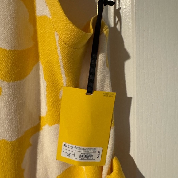 Diane Von Furstenberg for Target Halter Tie Neck Yellow Sweaterknit Dress L - Picture 7 of 8